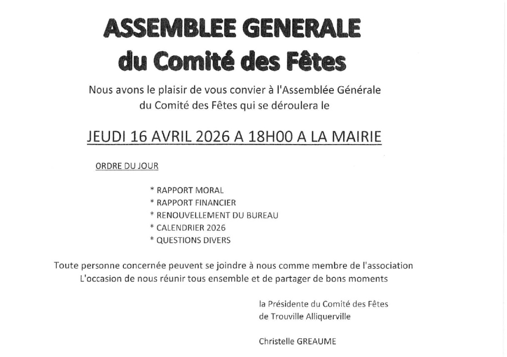 AG Comité des Fêtes